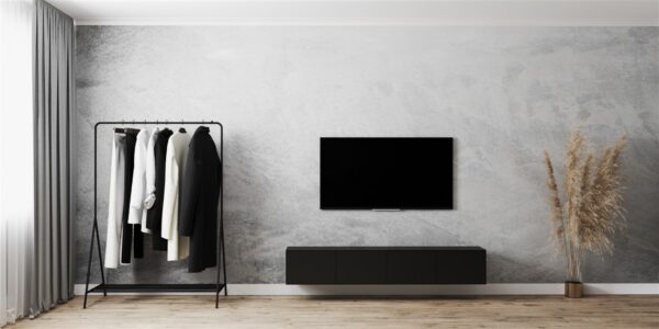 meuble TV bas noir adapté aux petits espaces