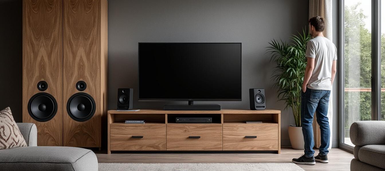 découvrez le meuble tv avec enceinte intégrée chez leclerc, une fusion parfaite entre élégance et qualité sonore. transformez votre espace de vie avec un mobilier design qui offre une expérience sonore immersive, tout en apportant une touche moderne à votre intérieur.