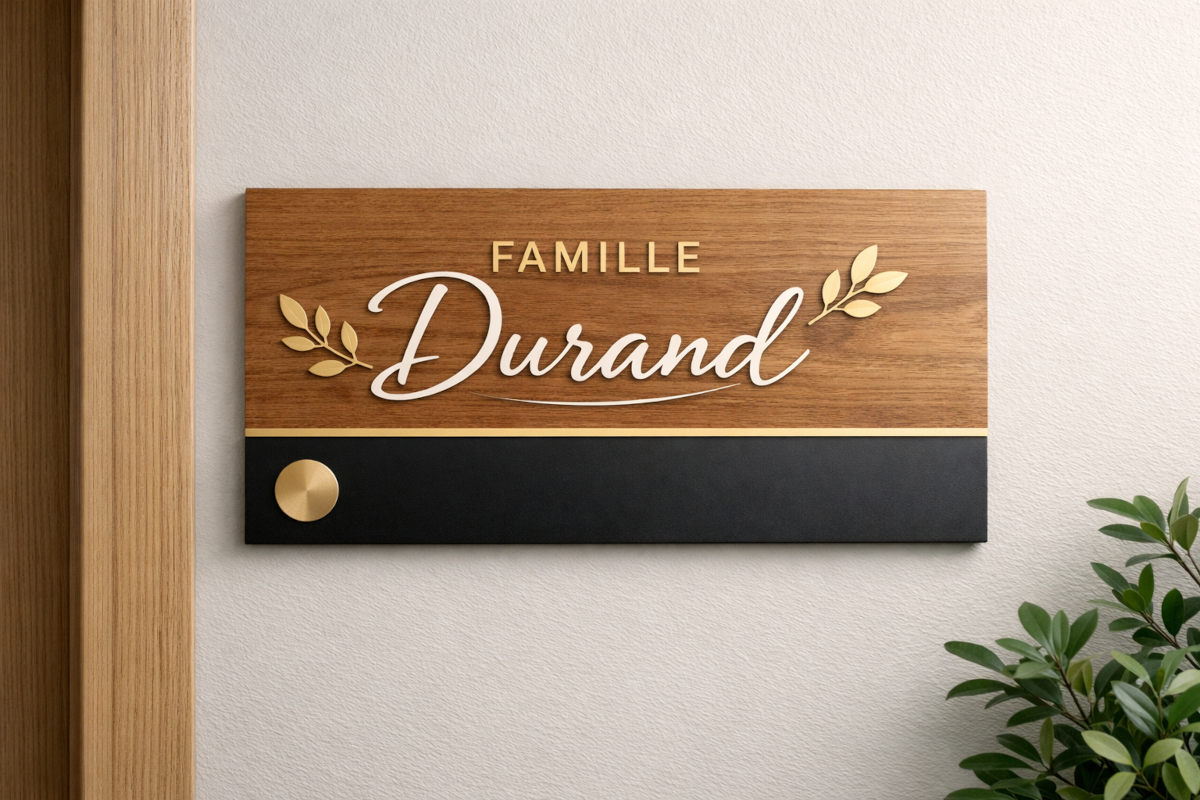 plaque porte moderne