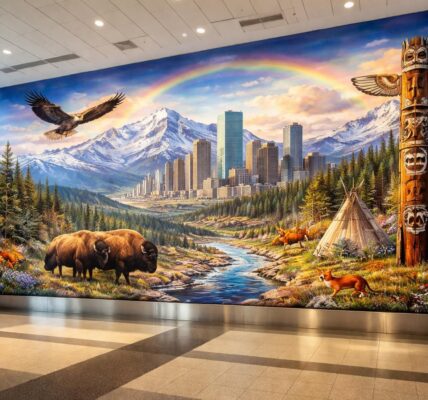 explorez la fresque exceptionnelle de l'aéroport de denver et laissez-vous emporter par un voyage artistique unique alliant histoire et modernité.