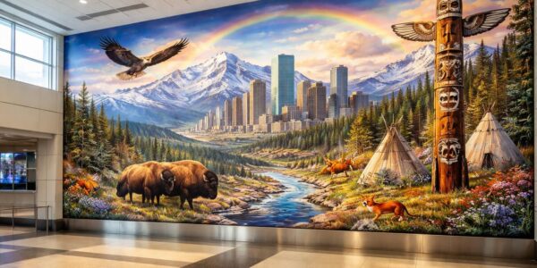 explorez la fresque exceptionnelle de l'aéroport de denver et laissez-vous emporter par un voyage artistique unique alliant histoire et modernité.