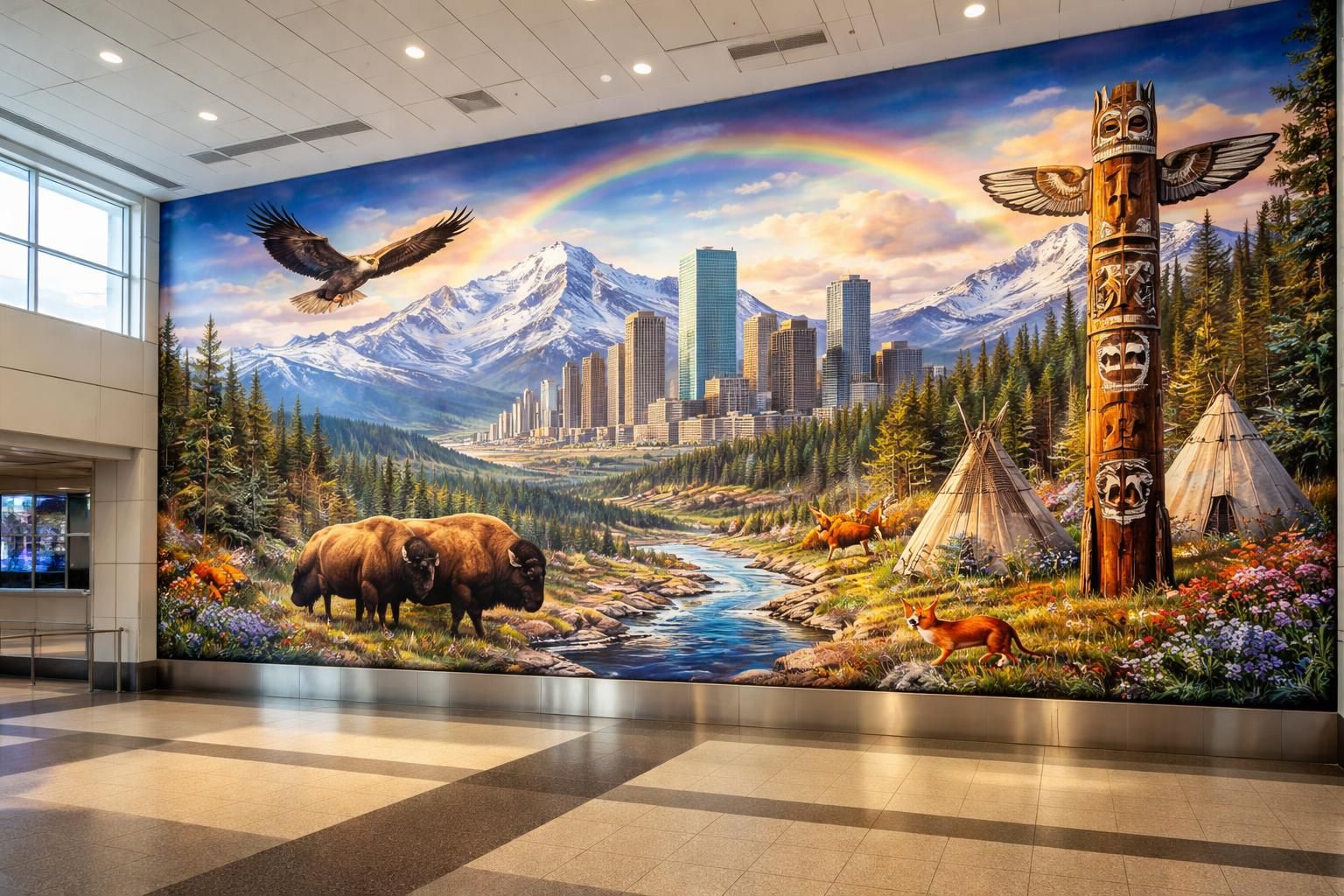 explorez la fresque exceptionnelle de l'aéroport de denver et laissez-vous emporter par un voyage artistique unique alliant histoire et modernité.