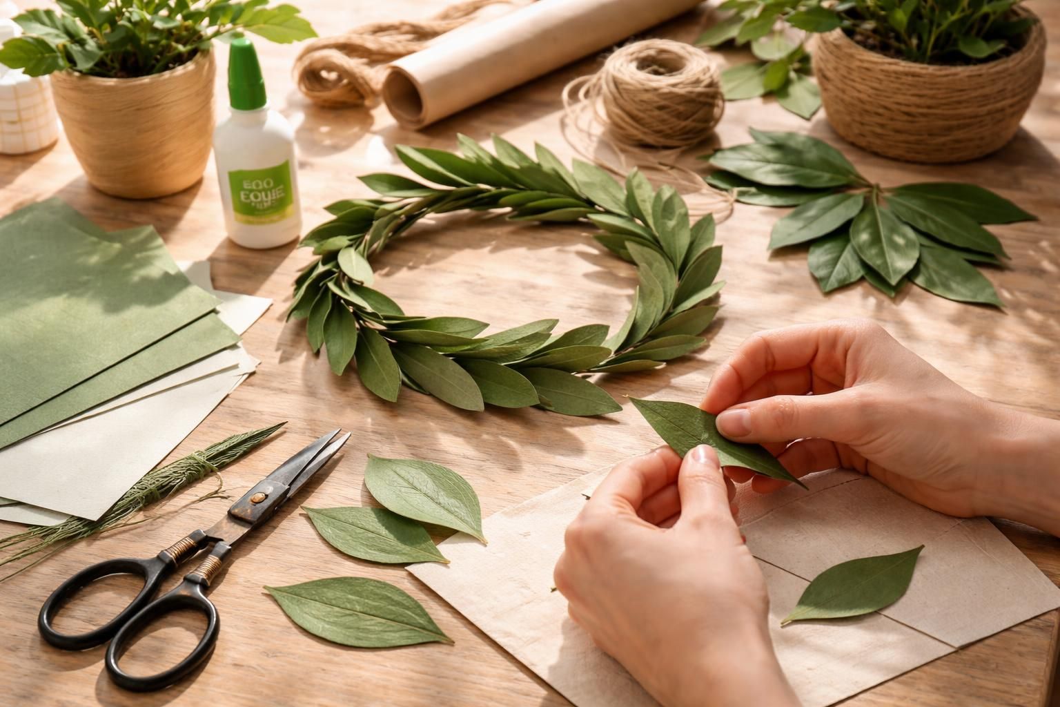 apprenez à fabriquer une couronne de laurier en papier avec ce tutoriel diy créatif et éco-responsable, idéal pour embellir vos événements tout en respectant l'environnement.