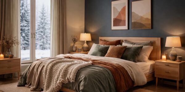 découvrez les meilleures couleurs de peinture tendance pour sublimer votre chambre à coucher cet hiver et créer une ambiance chaleureuse et cosy.