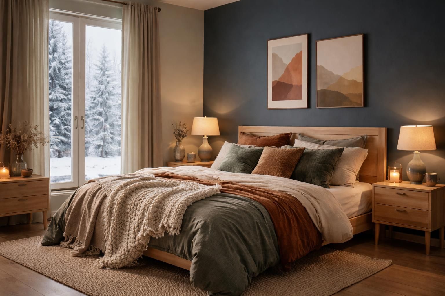 découvrez les meilleures couleurs de peinture tendance pour sublimer votre chambre à coucher cet hiver et créer une ambiance chaleureuse et cosy.