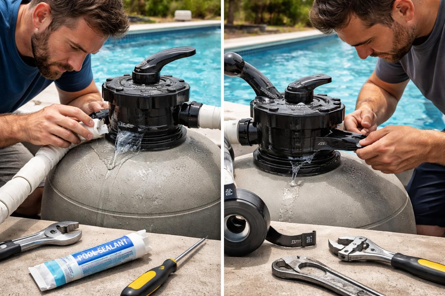 découvrez les solutions efficaces pour réparer une fuite au niveau du couvercle du filtre à sable de votre piscine et assurer son bon fonctionnement.