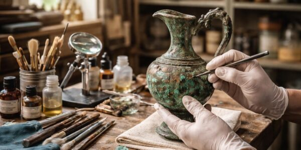 découvrez les enjeux de l'oxydation du vert de gris et les techniques employées par les restaurateurs d'antiquités pour préserver et restaurer les objets précieux.