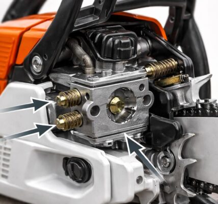 découvrez le schéma de réglage du carburateur pour tronçonneuse, votre guide indispensable pour optimiser la performance et l'efficacité de votre outil de découpe.