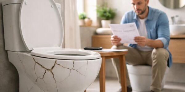 découvrez vos droits en tant que propriétaire face à une toilette fissurée ou cassée et comment votre assurance peut vous protéger.