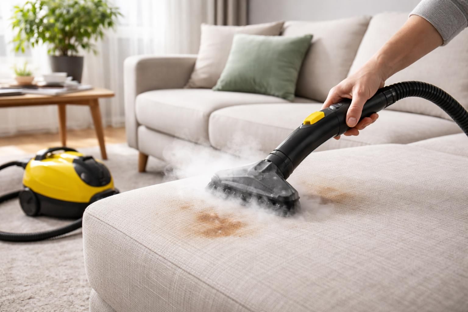 découvrez comment un nettoyeur vapeur pour canapé fonctionne grâce à notre guide complet, pour un nettoyage efficace et naturel de vos meubles.