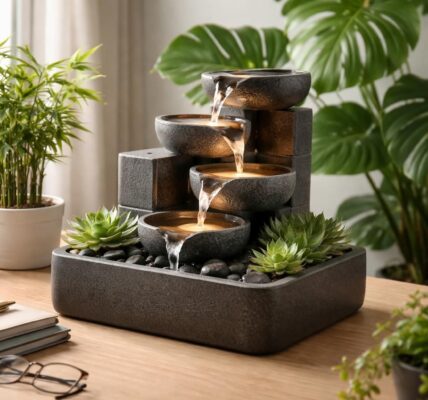 apportez une ambiance zen et apaisante à votre bureau avec notre fontaine d'intérieur combinée à une plante. idéale pour favoriser la concentration et réduire le stress.