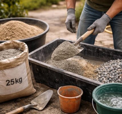 apprenez à doser parfaitement le béton à la pelle avec un sac de 25 kg pour réussir tous vos travaux de bricolage facilement et efficacement.