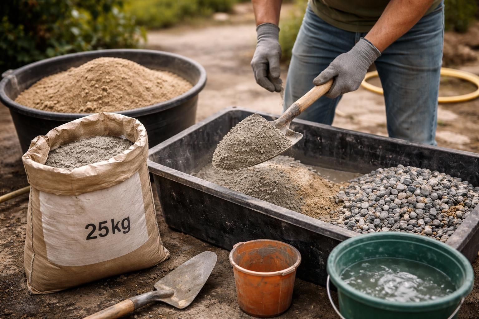 apprenez à doser parfaitement le béton à la pelle avec un sac de 25 kg pour réussir tous vos travaux de bricolage facilement et efficacement.