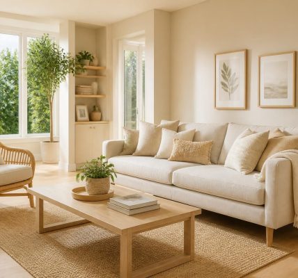 découvrez nos conseils pour harmoniser vos meubles avec la couleur de la peinture afin de créer un salon lumineux et chaleureux aux tons beige.